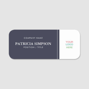 Unique Modern & Fashionable Indigo Dark Blue White Name Tag