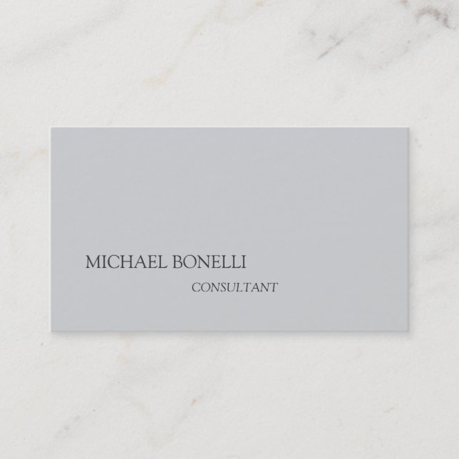 Unique Modern Grey Background Consultant Business Card (Front)