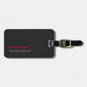 Unique Modern Grey Red Stylish Luggage Tag