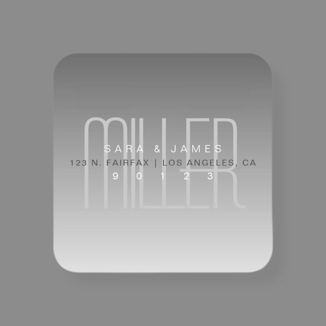 Unique Modern Grey White Fading Ombre Square Sticker (Creator Uploaded)