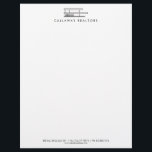 Unique Modern Home Logo Black/White Real Estate Letterhead<br><div class="desc">A unique modern home logo is paired with your name or business name on this clean letterhead design for real estate agents,  realtors,  architects,  residential construction,  interior designers,  vacation rentals,  property managers and more. Art and design © 1201AM</div>