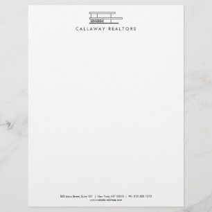 Unique Modern Home Logo Black/White Real Estate Letterhead