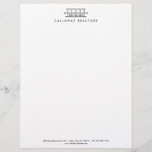 Unique Modern Home Logo II Black/White Real Estate Letterhead