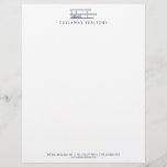 Unique Modern Home Logo Navy/White Real Estate Letterhead<br><div class="desc">A unique modern home logo in navy blue is paired with your name or business name on this clean letterhead design for real estate agents,  realtors,  architects,  residential construction,  interior designers,  vacation rentals,  property managers and more. Art and design © 1201AM</div>