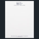 Unique Modern Home Logo Navy/White Real Estate Letterhead<br><div class="desc">A unique modern home logo in navy blue is paired with your name or business name on this clean letterhead design for real estate agents,  realtors,  architects,  residential construction,  interior designers,  vacation rentals,  property managers and more. Art and design © 1201AM</div>