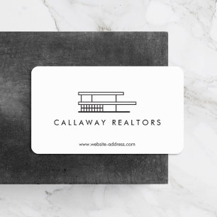 Unique Modern Home Logo Real Estate Business Card