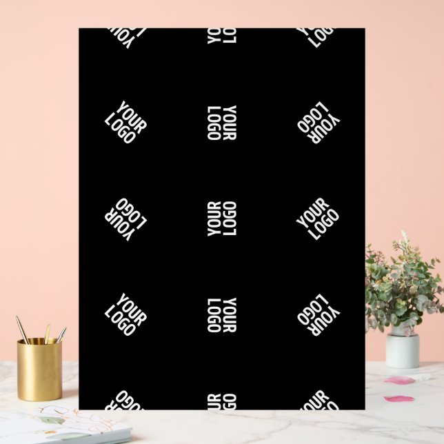Unique Modern Logo Pattern Template | Black Acrylic Sign (Wedding)