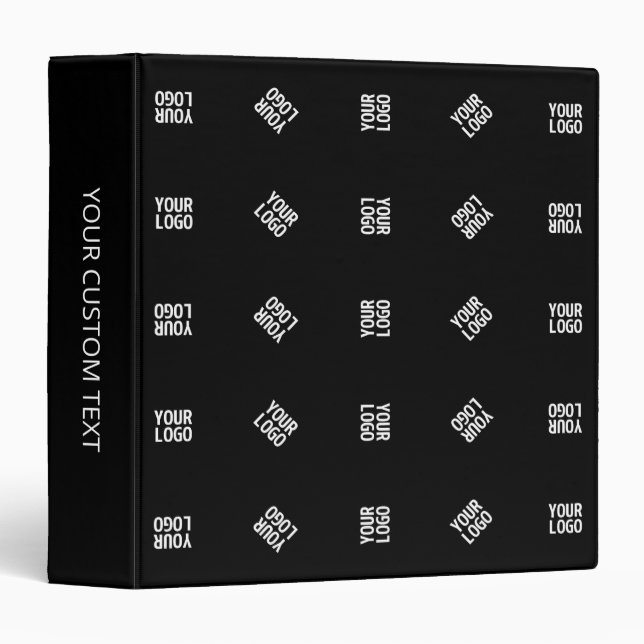 Unique Modern Logo Pattern Template | Black Binder (Front/Spine)