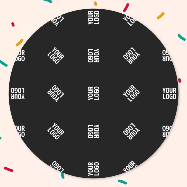 Unique Modern Logo Pattern Template | Black Classic Round Sticker (Creator Uploaded)