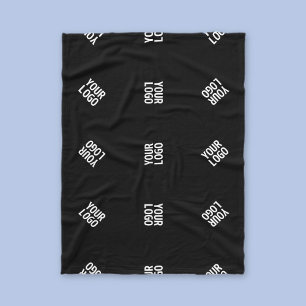 Unique Modern Logo Pattern Template Black Fleece Blanket