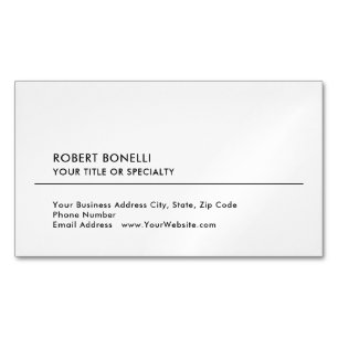 Unique Modern Minimalist Black White Magnetic Business Card