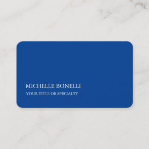 Unique Modern Minimalist Deep Blue Business Card
