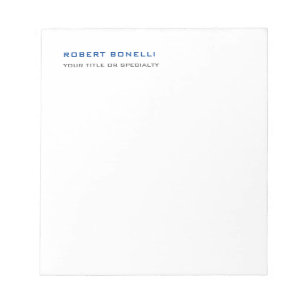 Unique Modern Minimalist Name Profession Notepad