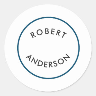 Unique Modern Minimalist Plain Classic Round Sticker