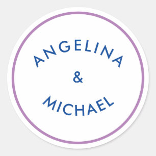 Unique Modern Minimalist Plain Classic Round Sticker