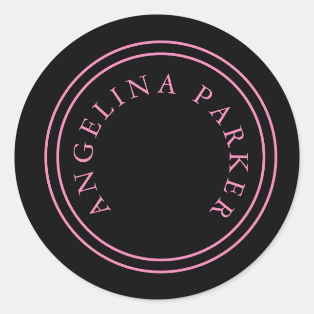 Unique Modern Minimalist Plain Classic Round Sticker (Front)