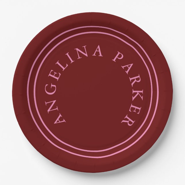 Unique Modern Minimalist Plain Paper Plate (Front)