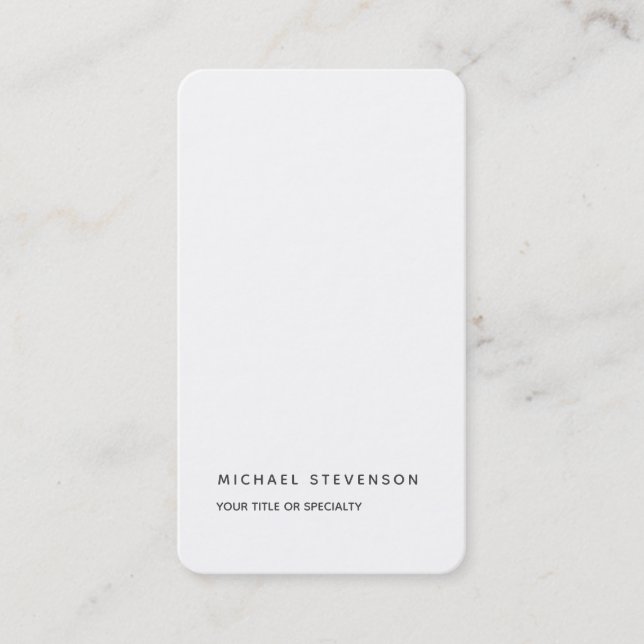 Unique Modern Minimalist Plain Round Corner Business Card (Front)