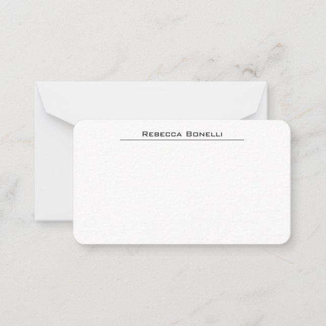 Unique Modern Minimalist Plain Simple White Card (Front)