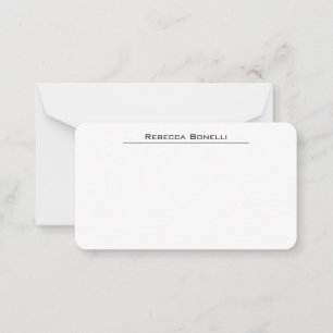 Unique Modern Minimalist Plain Simple White Card