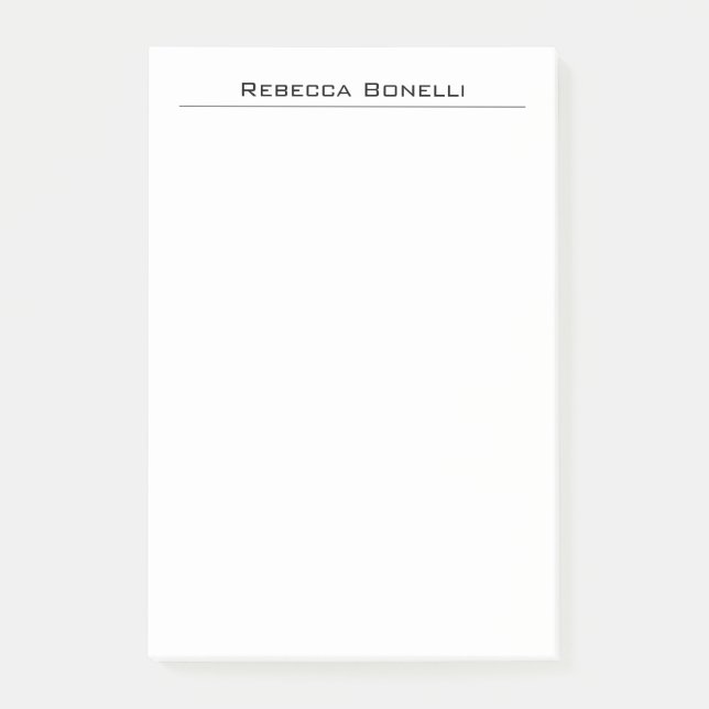 Unique Modern Minimalist Plain Simple White Post-it Notes (Front)