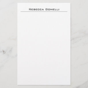 Unique Modern Minimalist Plain Simple White Stationery