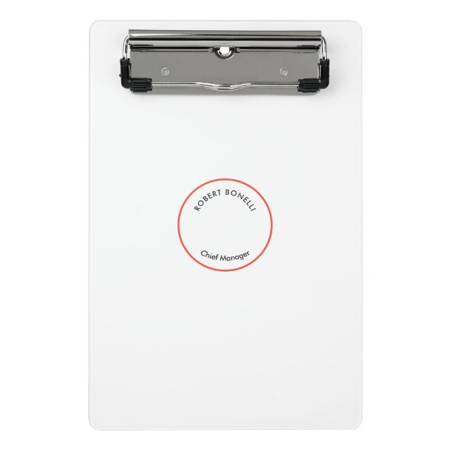Unique Modern Minimalist Red Black White Curvature Mini Clipboard (Front)