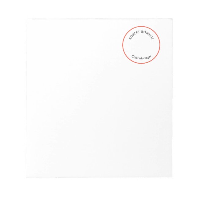 Unique Modern Minimalist Red Black White Curvature Notepad (Front)