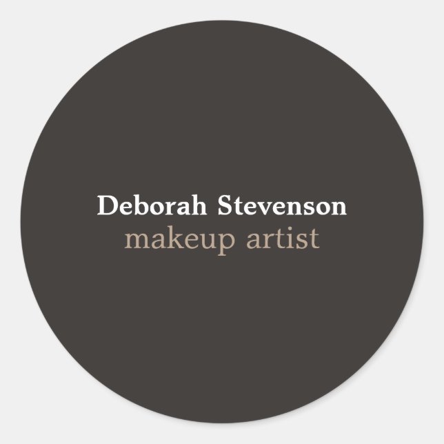 Unique Modern Mnimalist Grey Custom Classic Round Sticker (Front)