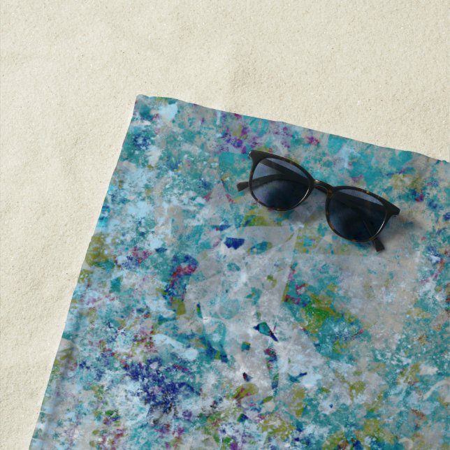 Unique Modern One Of A Kind Abstract Art Design Beach Towel (In Situ)