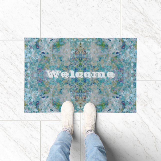 Unique Modern One Of A Kind Abstract Art Design Doormat (Indoor)
