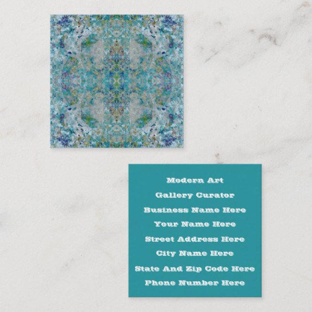 Unique Modern One Of A Kind Abstract Art Design Square Business Card (Front/Back)