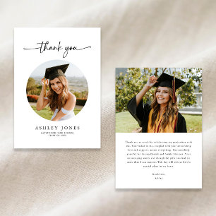 Unique Modern Photo Graduation Thank You Card