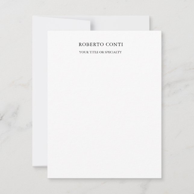 Unique Modern Plain Minimalist Card (Front)