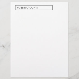 Unique Modern Plain Minimalist Name Letterhead