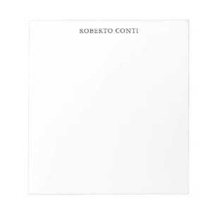 Unique Modern Plain Minimalist Name Notepad