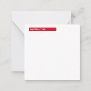 Unique Modern Plain Minimalist Name Red White Card