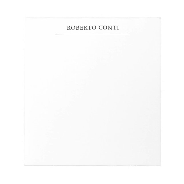 Unique Modern Plain Minimalist Notepad (Front)