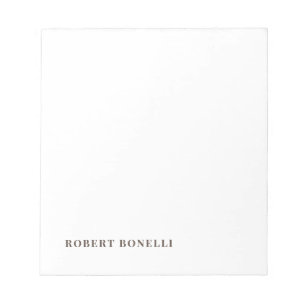 Unique Modern Plain Your Name Minimalist Notepad