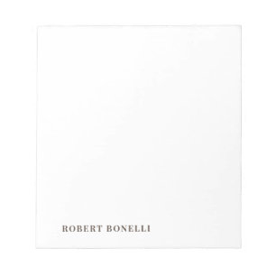 Unique Modern Plain Your Name Minimalist Notepad
