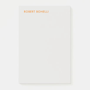 Unique Modern Platinum Grey Minimalist Add Name Post-it Notes
