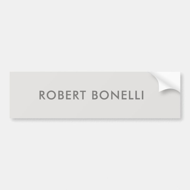 Unique Modern Platinum Grey Minimalist Bumper Sticker (Front)