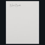 Unique Modern Platinum Grey Minimalist Caligraphy Letterhead<br><div class="desc">This Simplicity style is everything. Simple but truly makes a professional beautiful statement.</div>