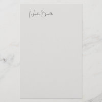 Unique Modern Platinum Grey Minimalist Caligraphy