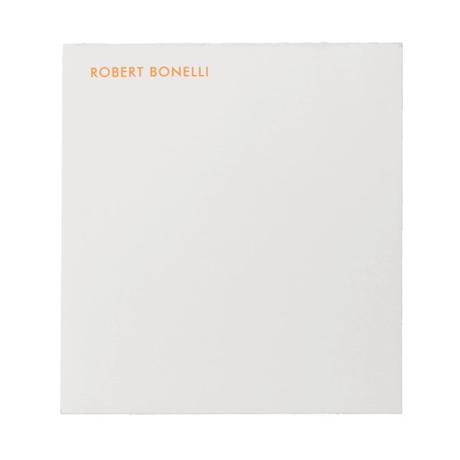 Unique Modern Platinum Grey Minimalist Notepad (Front)