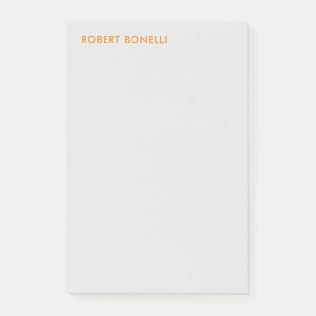 Unique Modern Platinum Grey Minimalist Post-it Notes (Front)