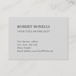 Unique Modern Platinum Grey Stylish Minimalist Business Card
