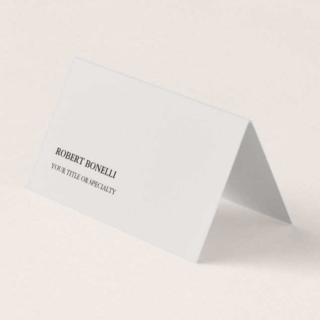Unique Modern Platinum Grey Stylish Minimalist Business Card (Front)