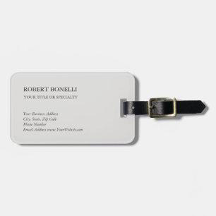 Unique Modern Platinum Grey Stylish Minimalist Luggage Tag