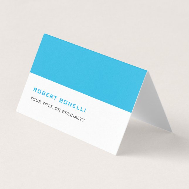 Unique Modern Premium Pearl Minimalist Blue White Business Card (Front)